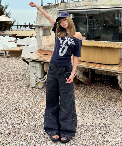 MAISON DE THERESE（メゾン ド テレーズ）の「ロゴプリント半袖Tシャツ（Tシャツ/カットソー・レディース・ネイビー/イエロー/ホワイト/グレー・FREE）」の15枚目の写真
