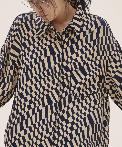 トップス todayful geometric over shirt Geometric Over Shirts（シャツ/ブラウス）｜TODAYFUL（トゥデイ