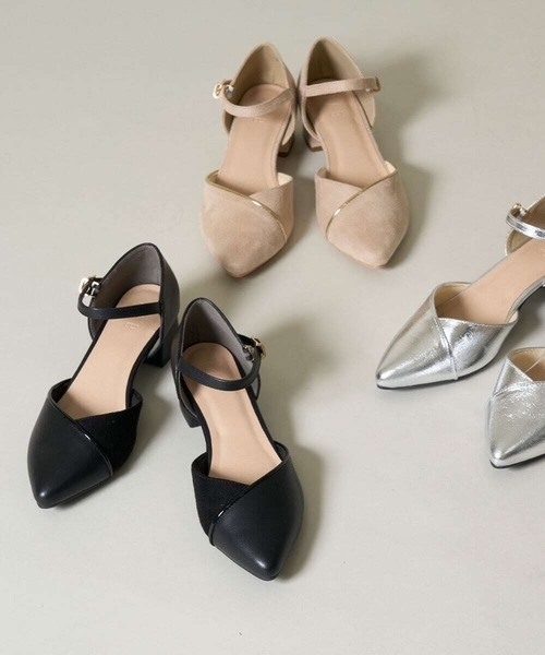 a.v.v(アーヴェヴェ)の「セパレートパンプス(その他シューズ・レディース・ブラック/シルバー/ベージュ・22.5/23.5/24.5)」の1枚目の写真