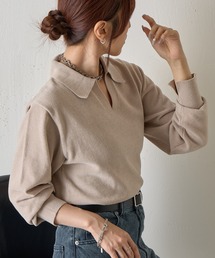 ベロアモールスキッパーポロニット