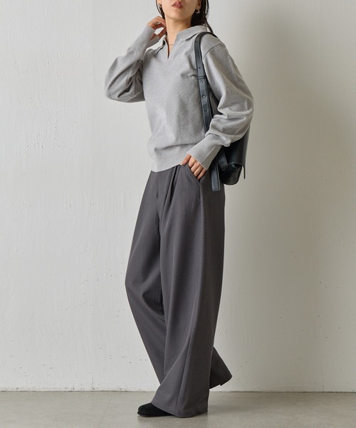 COLONY 2139（コロニートゥーワンスリーナイン）の「ベロアモールスキッパーポロニット（ニット/セーター・レディース・グレー/ブルー/レッド/ベージュ/ブラック・FREE）」の21枚目の写真