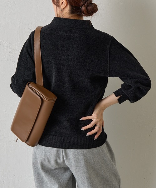 COLONY 2139（コロニートゥーワンスリーナイン）の「ベロアモールスキッパーポロニット（ニット/セーター・レディース・グレー/ブルー/レッド/ベージュ/ブラック・FREE）」の6枚目の写真