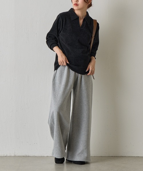 COLONY 2139（コロニートゥーワンスリーナイン）の「ベロアモールスキッパーポロニット（ニット/セーター・レディース・グレー/ブルー/レッド/ベージュ/ブラック・FREE）」の10枚目の写真