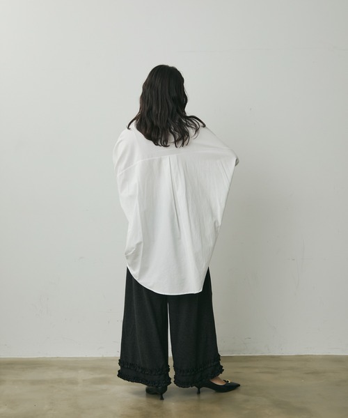Lunea（ルネア）の「ビッグポケットデザインオーバーシャツ（シャツ/ブラウス・レディース・ブラック/ホワイト・FREE）」の13枚目の写真