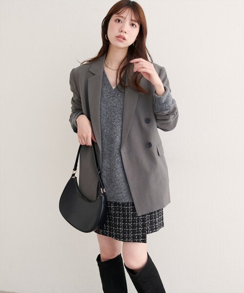 natural couture（ナチュラルクチュール）の「ベルト付きロングテーラージャケット（テーラードジャケット・レディース・ブラック/ブラウン/チャコールグレー・FREE）」の21枚目の写真