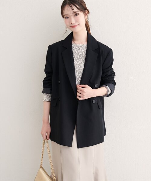 natural couture（ナチュラルクチュール）の「ベルト付きロングテーラージャケット（テーラードジャケット・レディース・ブラック/ブラウン/チャコールグレー・FREE）」の15枚目の写真