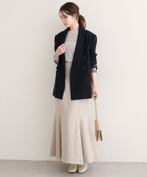 natural couture（ナチュラルクチュール）の「ベルト付きロングテーラージャケット（テーラードジャケット・レディース・ブラック/ブラウン/チャコールグレー・FREE）」の18枚目の写真