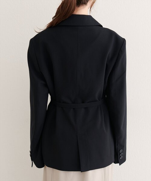 natural couture（ナチュラルクチュール）の「ベルト付きロングテーラージャケット（テーラードジャケット・レディース・ブラック/ブラウン/チャコールグレー・FREE）」の9枚目の写真