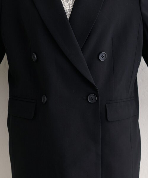 natural couture（ナチュラルクチュール）の「ベルト付きロングテーラージャケット（テーラードジャケット・レディース・ブラック/ブラウン/チャコールグレー・FREE）」の4枚目の写真