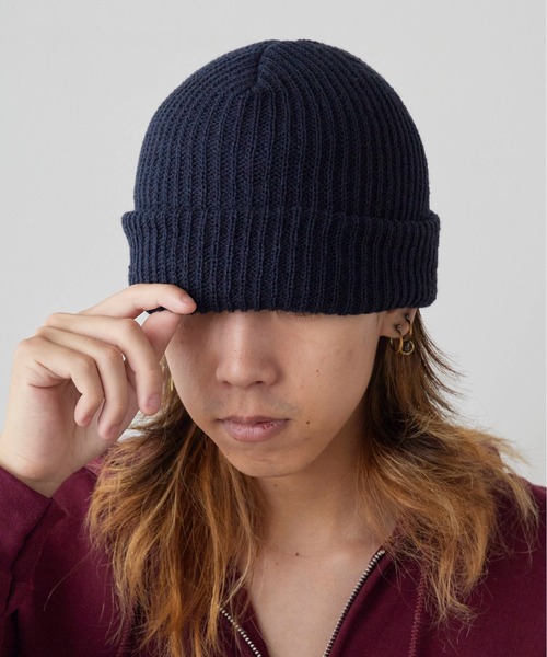 FRUIT OF THE LOOM（フルーツオブザルーム）の「FRUIT OF THE LOOM/フルーツオブザルーム FTL EX STMPLE KNIT WATCH リブ編 2WAY ベーシックビーニー（ニットキャップ/ビーニー・メンズ・ホワイト/ブラック/エンジ/ネイビー/グレー/レッド/ピンク/イエロー/オレンジ/ブルー/ダークグレー・FREE）」の5枚目の写真