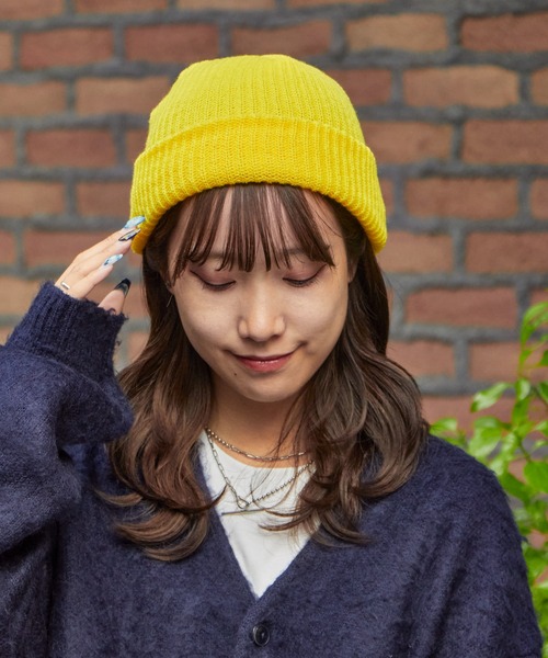 FRUIT OF THE LOOM（フルーツオブザルーム）の「FRUIT OF THE LOOM/フルーツオブザルーム FTL EX STMPLE KNIT WATCH リブ編 2WAY ベーシックビーニー（ニットキャップ/ビーニー・メンズ・ホワイト/ブラック/エンジ/ネイビー/グレー/レッド/ピンク/イエロー/オレンジ/ブルー/ダークグレー・FREE）」の18枚目の写真