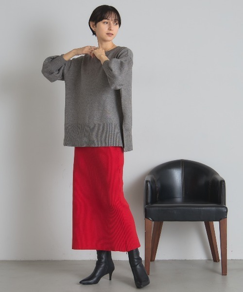 &. NOSTALGIA（アンドドットノスタルジア）の「バックスリットタイトスカート（スカート・レディース・レッド/ブラック・M）」の18枚目の写真