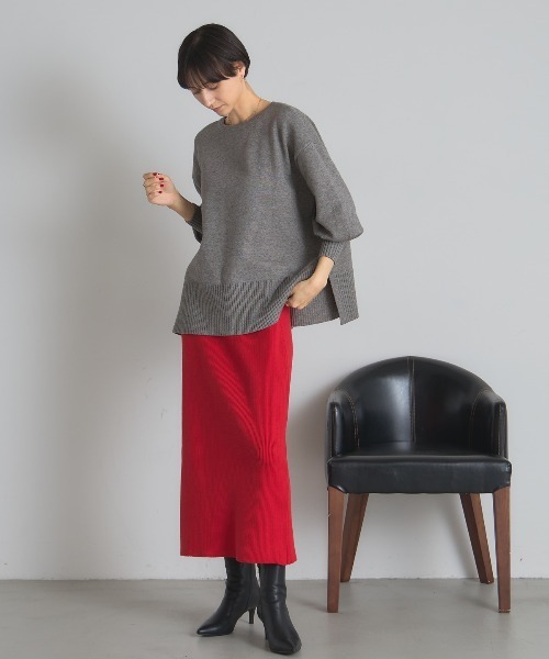 &. NOSTALGIA（アンドドットノスタルジア）の「バックスリットタイトスカート（スカート・レディース・レッド/ブラック・M）」の17枚目の写真