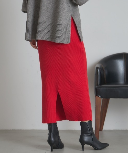 &. NOSTALGIA（アンドドットノスタルジア）の「バックスリットタイトスカート（スカート・レディース・レッド/ブラック・M）」の15枚目の写真