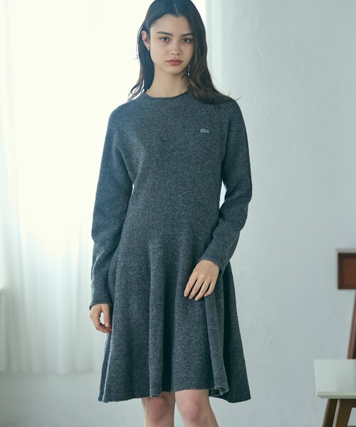 LACOSTE（ラコステ）の「3Dニッティングシームレスフレアドレスセーター（ワンピース・レディース・ネイビー/グレー・38/40/34/36）」の19枚目の写真