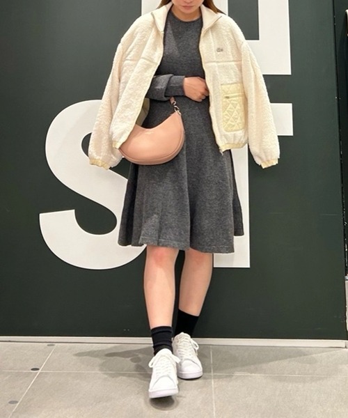 LACOSTE（ラコステ）の「3Dニッティングシームレスフレアドレスセーター（ワンピース・レディース・ネイビー/グレー・38/40/34/36）」の6枚目の写真