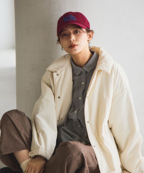 studio CLIP（スタディオクリップ）の「中綿コーチジャケット[プチサイズあり]（その他アウター・レディース・オフホワイト/ブラック・FREE/PF）」の5枚目の写真