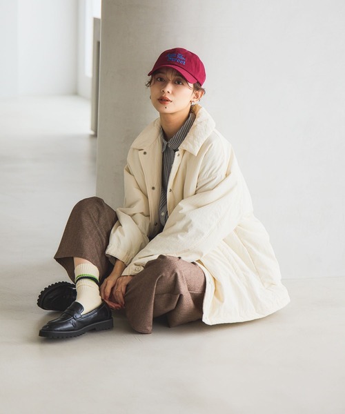 studio CLIP（スタディオクリップ）の「中綿コーチジャケット[プチサイズあり]（その他アウター・レディース・オフホワイト/ブラック・FREE/PF）」の7枚目の写真