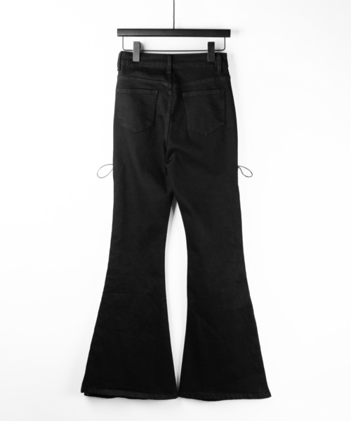 me+em select(ミームセレクト)の「【 新サイズ追加4size/2color 】レースアップカットアウトストレッチフレアデニム / lace up cutout stretch flare denim(デニムパンツ・レディース・ブラック/ブルー・SMALL/LARGE/MEDIUM/X-SMALL)」の8枚目の写真