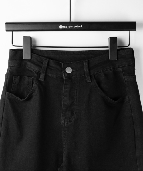 me+em select(ミームセレクト)の「【 新サイズ追加4size/2color 】レースアップカットアウトストレッチフレアデニム / lace up cutout stretch flare denim(デニムパンツ・レディース・ブラック/ブルー・SMALL/LARGE/MEDIUM/X-SMALL)」の9枚目の写真