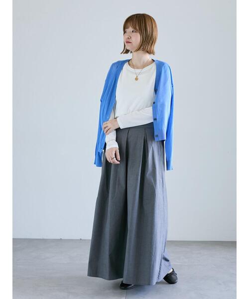 Lugnoncure（ルノンキュール）の「シアースラブテレコ長袖トップス（Tシャツ/カットソー・レディース・ブラック/オフホワイト/グレー・F）」の4枚目の写真