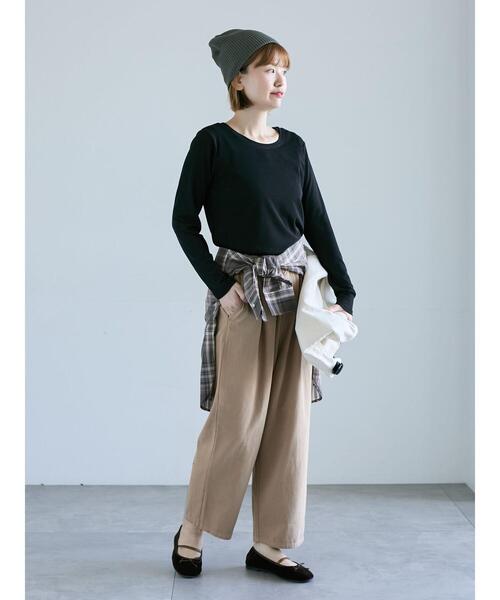 Lugnoncure（ルノンキュール）の「シアースラブテレコ長袖トップス（Tシャツ/カットソー・レディース・ブラック/オフホワイト/グレー・F）」の17枚目の写真