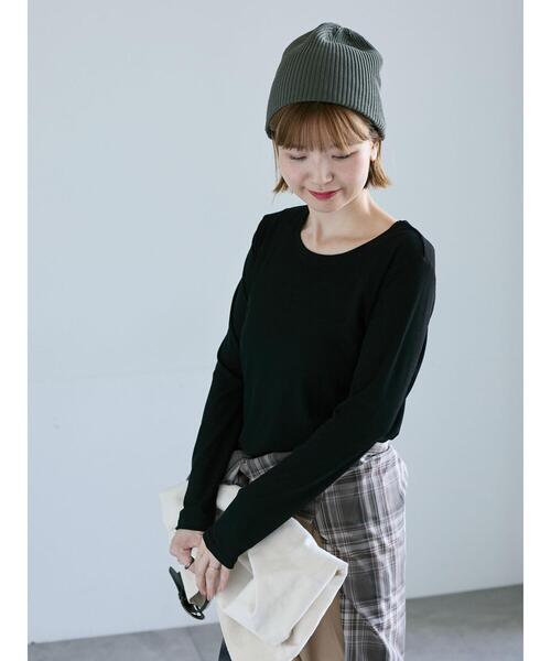 Lugnoncure（ルノンキュール）の「シアースラブテレコ長袖トップス（Tシャツ/カットソー・レディース・ブラック/オフホワイト/グレー・F）」の18枚目の写真