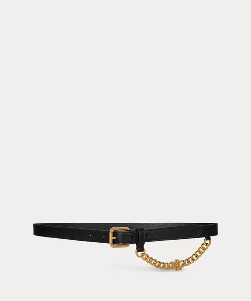 ロゴチェーン レザー スキニー ベルト（ベルト）｜LAUREN RALPH LAUREN