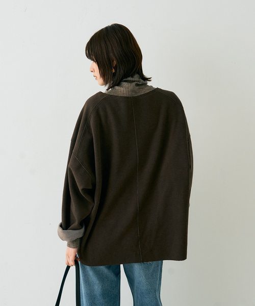 Rouge vif(ルージュヴィフ)の「圧縮ニットプルオーバーブラウス(ニット/セーター・レディース・ブラウン/チャコールグレー/ホワイト・フリー)」の19枚目の写真