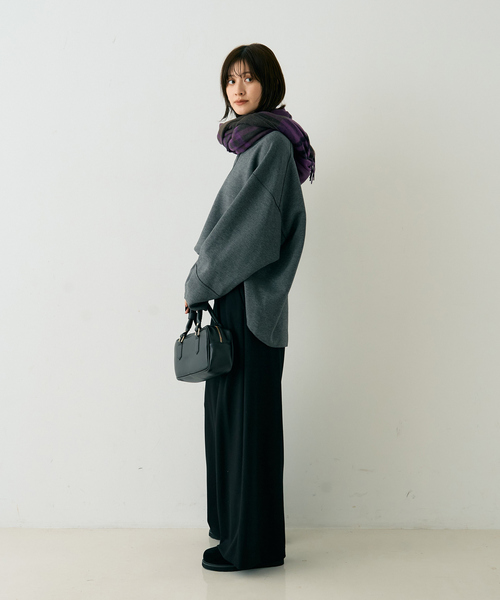 Rouge vif(ルージュヴィフ)の「圧縮ニットプルオーバーブラウス(ニット/セーター・レディース・ブラウン/チャコールグレー/ホワイト・フリー)」の21枚目の写真