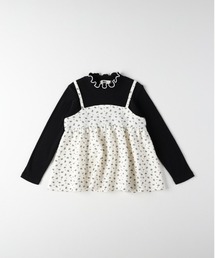 MPS（エムピーエス）の「【MPS】リボン総柄キャミソールレイヤード風プルオーバー(キュート/フリル付き/肌触り抜群)（Tシャツ/カットソー）」