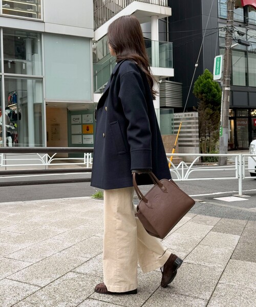 セール】【リバイバル/新色追加】ウール混ミドル丈Pコート（ピーコート