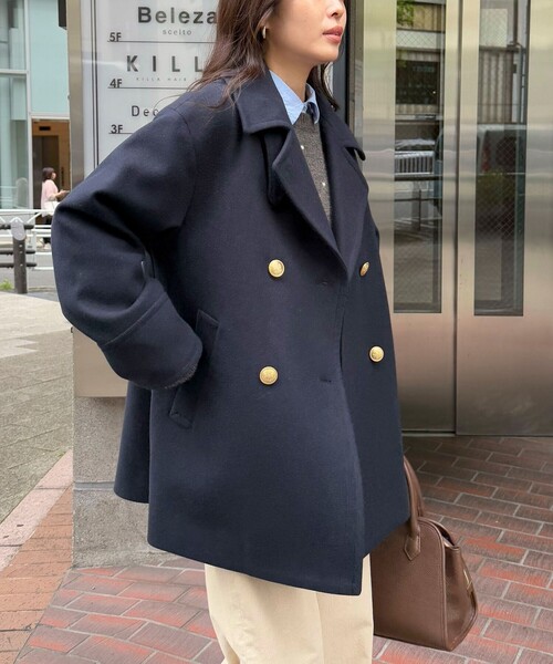 リバイバル/新色追加】ウール混ミドル丈Pコート（ピーコート）｜fredy