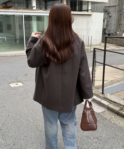 セール】【リバイバル/新色追加】ウール混ミドル丈Pコート（ピーコート