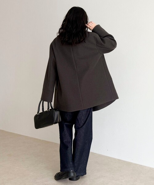 セール】【リバイバル/新色追加】ウール混ミドル丈Pコート（ピーコート