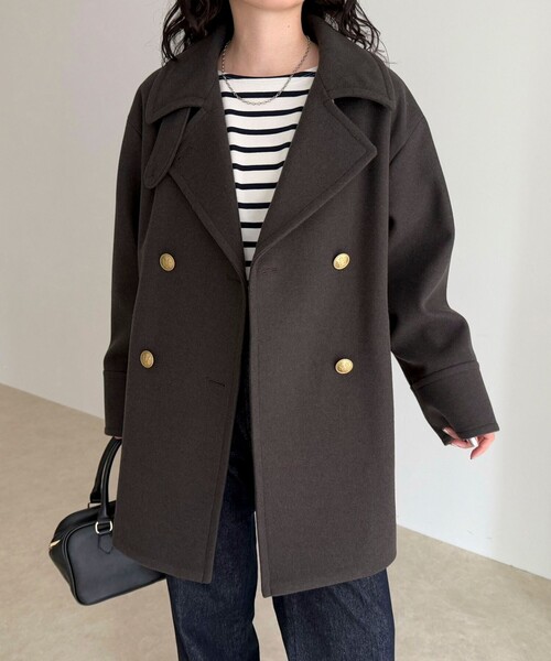 リバイバル/新色追加】ウール混ミドル丈Pコート（ピーコート）｜fredy