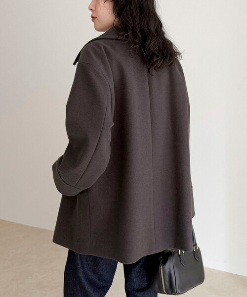 セール】【リバイバル/新色追加】ウール混ミドル丈Pコート（ピーコート