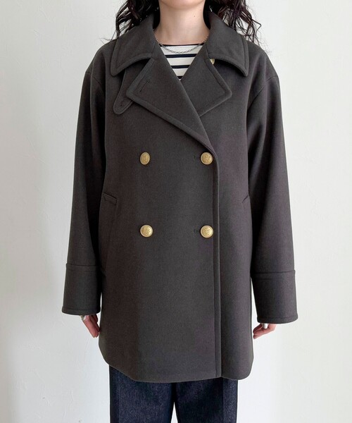 リバイバル/新色追加】ウール混ミドル丈Pコート（ピーコート）｜fredy