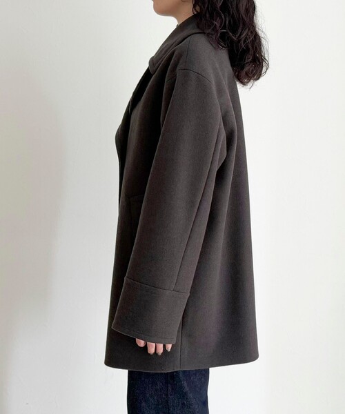 セール】【リバイバル/新色追加】ウール混ミドル丈Pコート（ピーコート