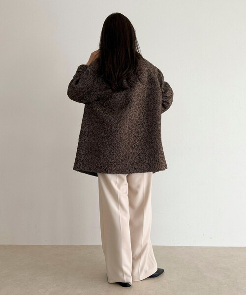 fredy emue（フレディエミュ）の「【リバイバル/新色追加】ウール混ミドル丈Pコート（ピーコート・レディース・ベージュ系その他/ネイビー/チャコールグレー・38）」の7枚目の写真