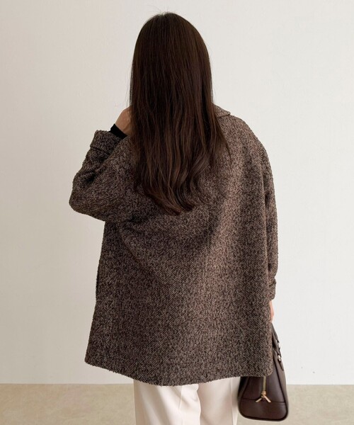 fredy emue（フレディエミュ）の「【リバイバル/新色追加】ウール混ミドル丈Pコート（ピーコート・レディース・ベージュ系その他/ネイビー/チャコールグレー・38）」の11枚目の写真