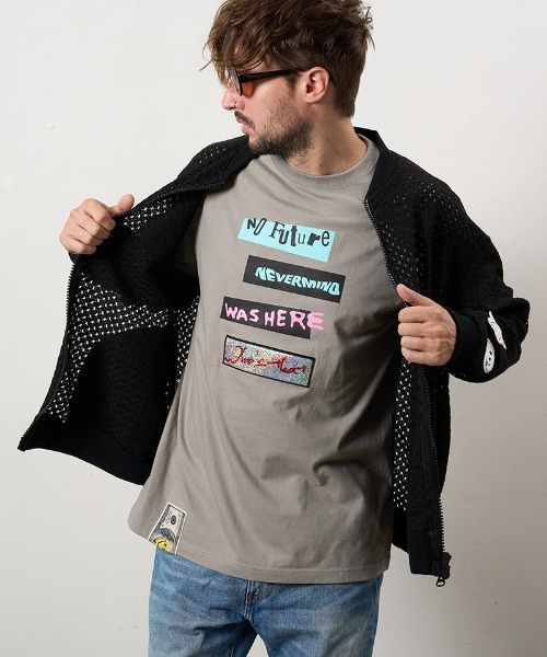 STUD MUFFIN(スタッドマフィン)の「mj11232-コットンラッセルメッシュ ハンドニットワッペンビックジップブルゾン(614-09217)(ブルゾン・メンズ・ベージュ/ブラック・2/3/4)」の15枚目の写真