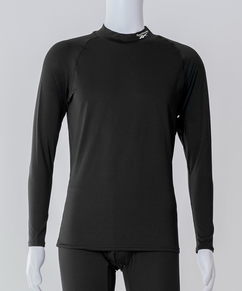 Reebok（リーボック）の「Reebok リーボック ブランド ワンポイント ロゴ ハイネック 長袖シャツ インナー（インナーウェア/肌着・メンズ・ブラック/ネイビー/チャコール・M/L/LL）」の2枚目の写真