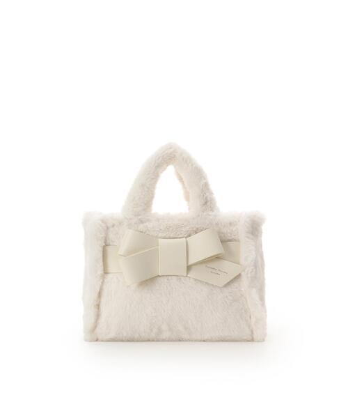 ワンポイントリボン ファーバッグ（ハンドバッグ）｜Samantha Thavasa