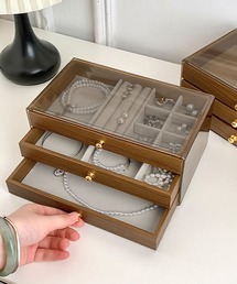 aimoha（アイモハ）の「ウッド調アクセサリースライドクリアケース（収納グッズ）」