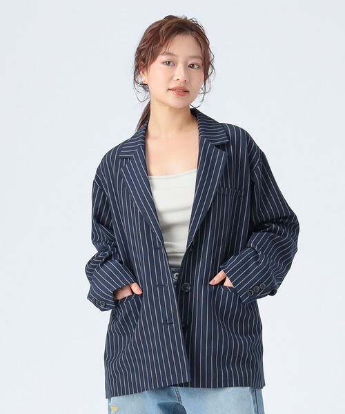 ピンストライプ リボン ジャケット（テーラードジャケット）｜BEAMS