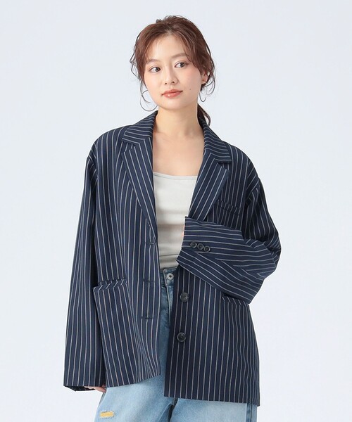 ピンストライプ リボン ジャケット（テーラードジャケット）｜BEAMS