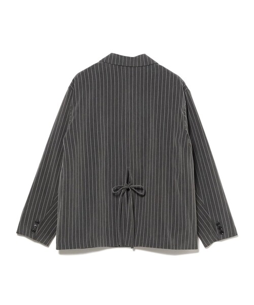 BEAMS HEART（ビームスハート）の「ピンストライプ リボン ジャケット（テーラードジャケット・レディース・グレー/ネイビー・FREE）」の3枚目の写真