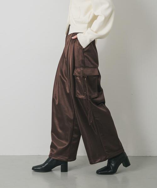 SENSE OF PLACE by URBAN RESEARCH（センスオブプレイスバイアーバンリサーチ）の「サテンカーゴパンツ（その他パンツ・レディース・チャコールグレー/ピンク/ブラウン・ONE）」の13枚目の写真