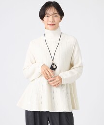 【カタログ掲載】【ウォッシャブル】ブライトミックスペプラムニットプルオーバー
